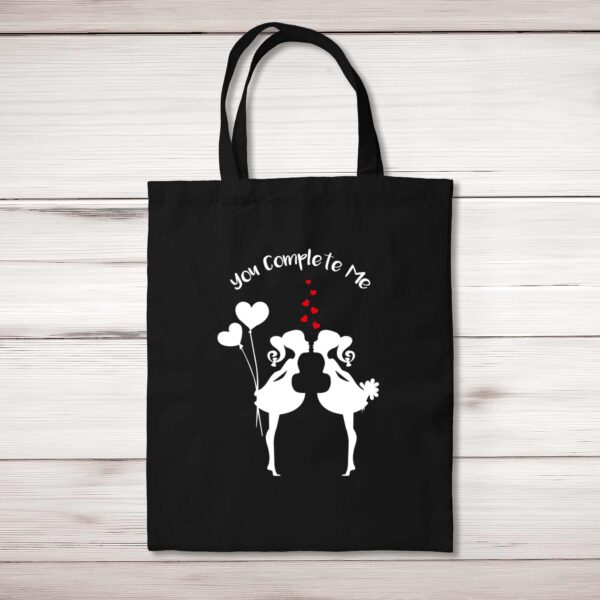 You Complete Me - Girls - Novelty Tote Bags - Slightly Disturbed - Image 1 of 4