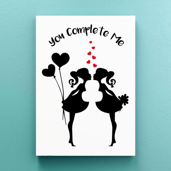 You Complete Me - Girls - Novelty Canvas Prints - Slightly Disturbed - Image 1 of 1