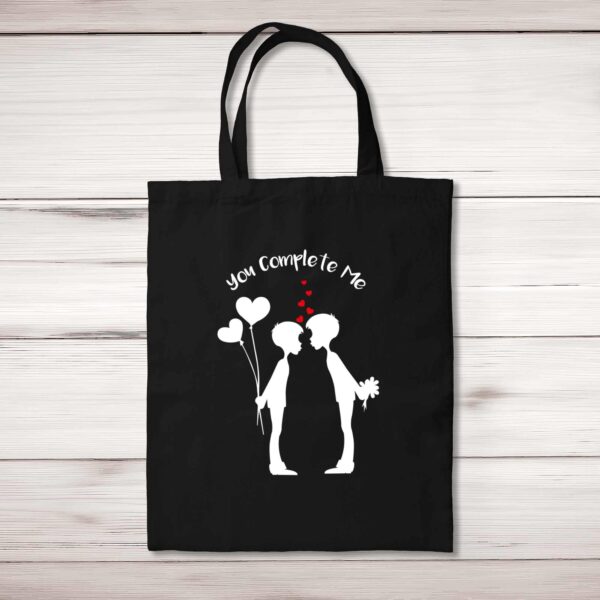 You Complete Me - Boys - Novelty Tote Bags - Slightly Disturbed - Image 1 of 5