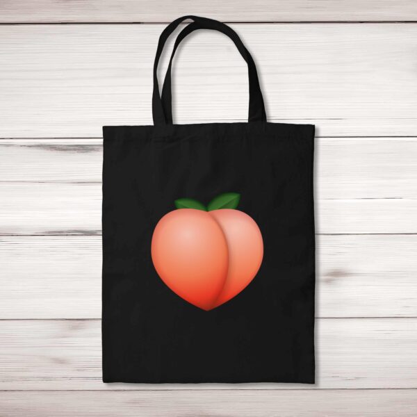 Peach Emoji - Rude Tote Bags - Slightly Disturbed - Image 1 of 5