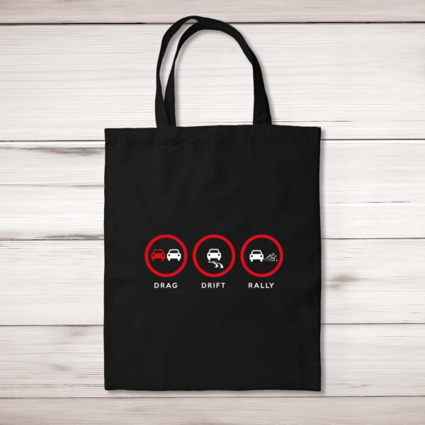 Drag Drift Rally - Novelty Tote Bags - Slightly Disturbed - Image 1 of 5